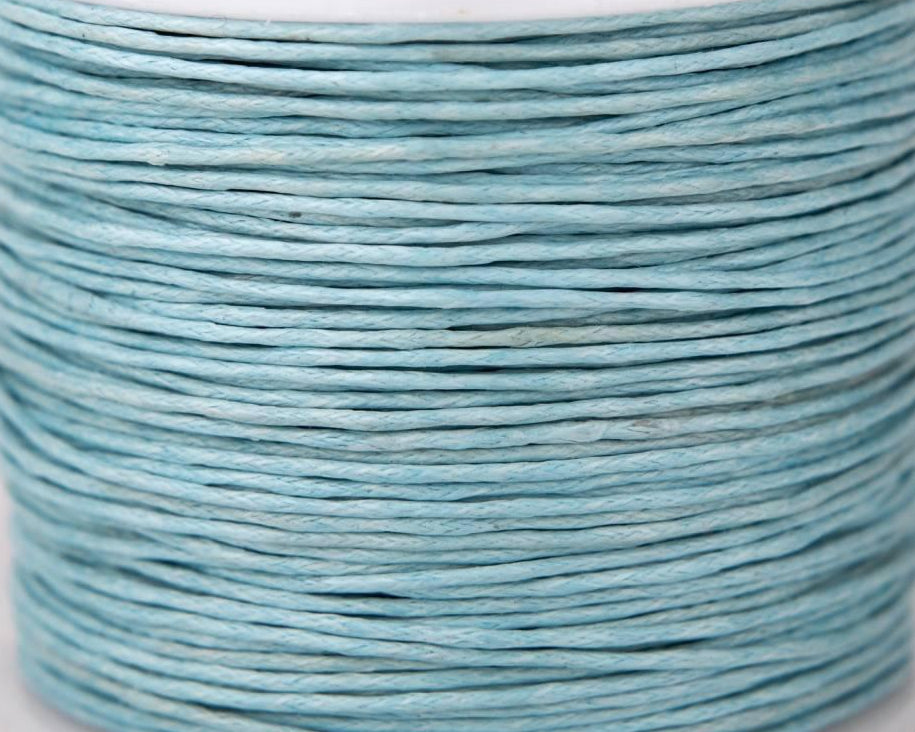 Baumwollkordeln gewachst 1 mm, Farbe 24 pastell türkisblau - bead&more
