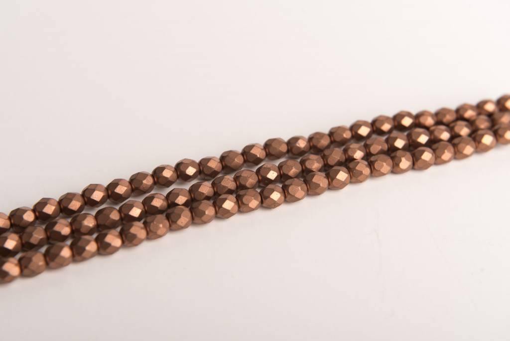 Glasschliffperlen feuerpoliert 4mm, Farbe B94 Metallic Copper - bead&more