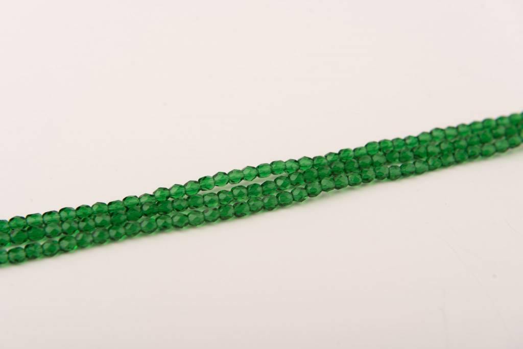 Glasschliffperlen feuerpoliert 4mm, Farbe B63 Green - bead&more