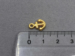 Anhänger Metall Anker 12 mm, Farbe gold - bead&more