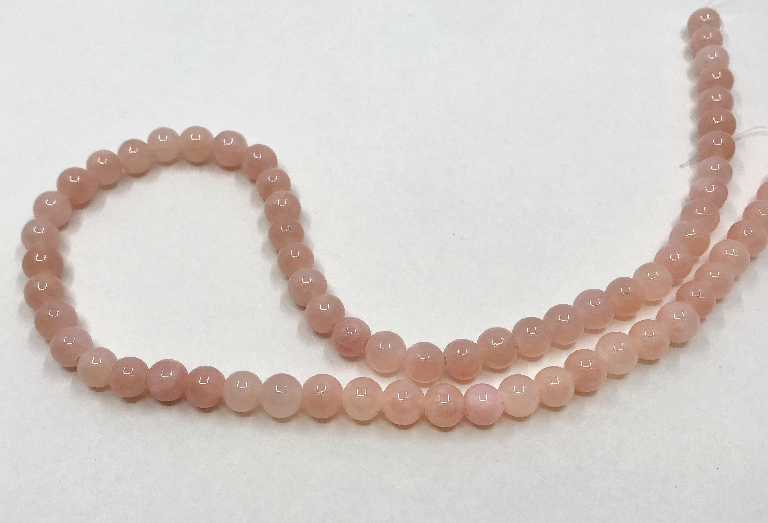 Halbedelstein Perlen Achat 6 mm - Farbe Rose peach - bead&more