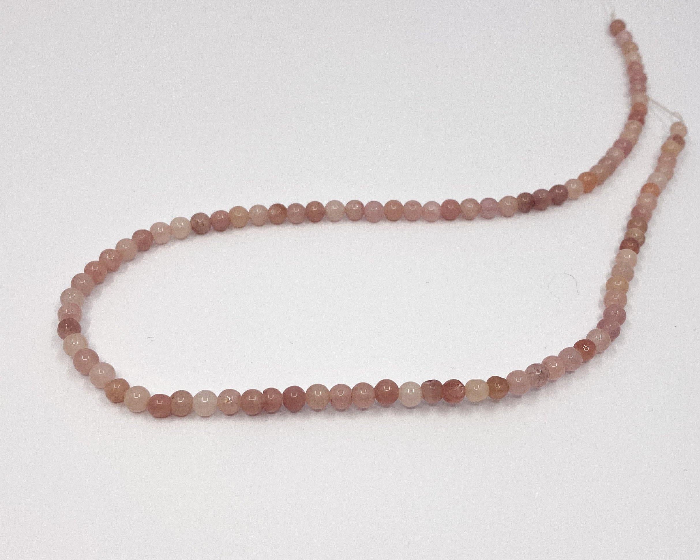 Naturstein Perlen Marmor und Calcit 4 mm - Farbe light taupe - bead&more