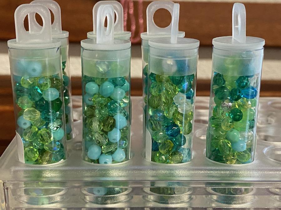 Glasschliffperlen 4mm, Farbe Mix Turquoise 03 - bead&more