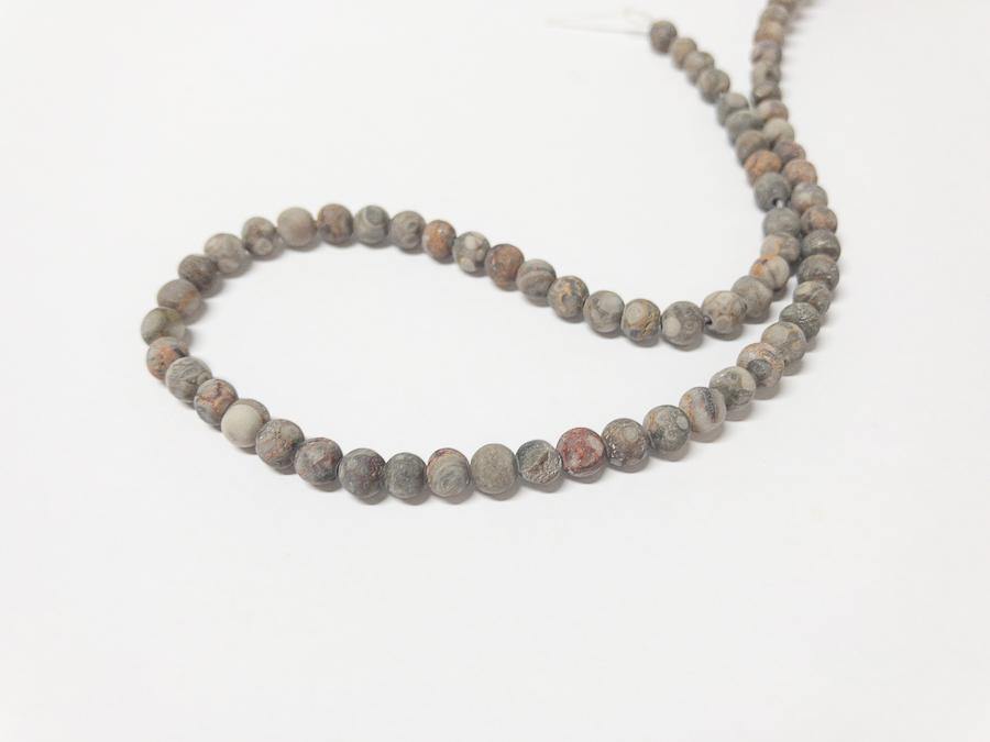 Naturstein Perlen 6 mm - matt grey rust brown - bead&more