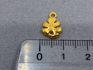 Anhänger / Zwischenteil Metall "Blatt", Farbe gold - bead&more