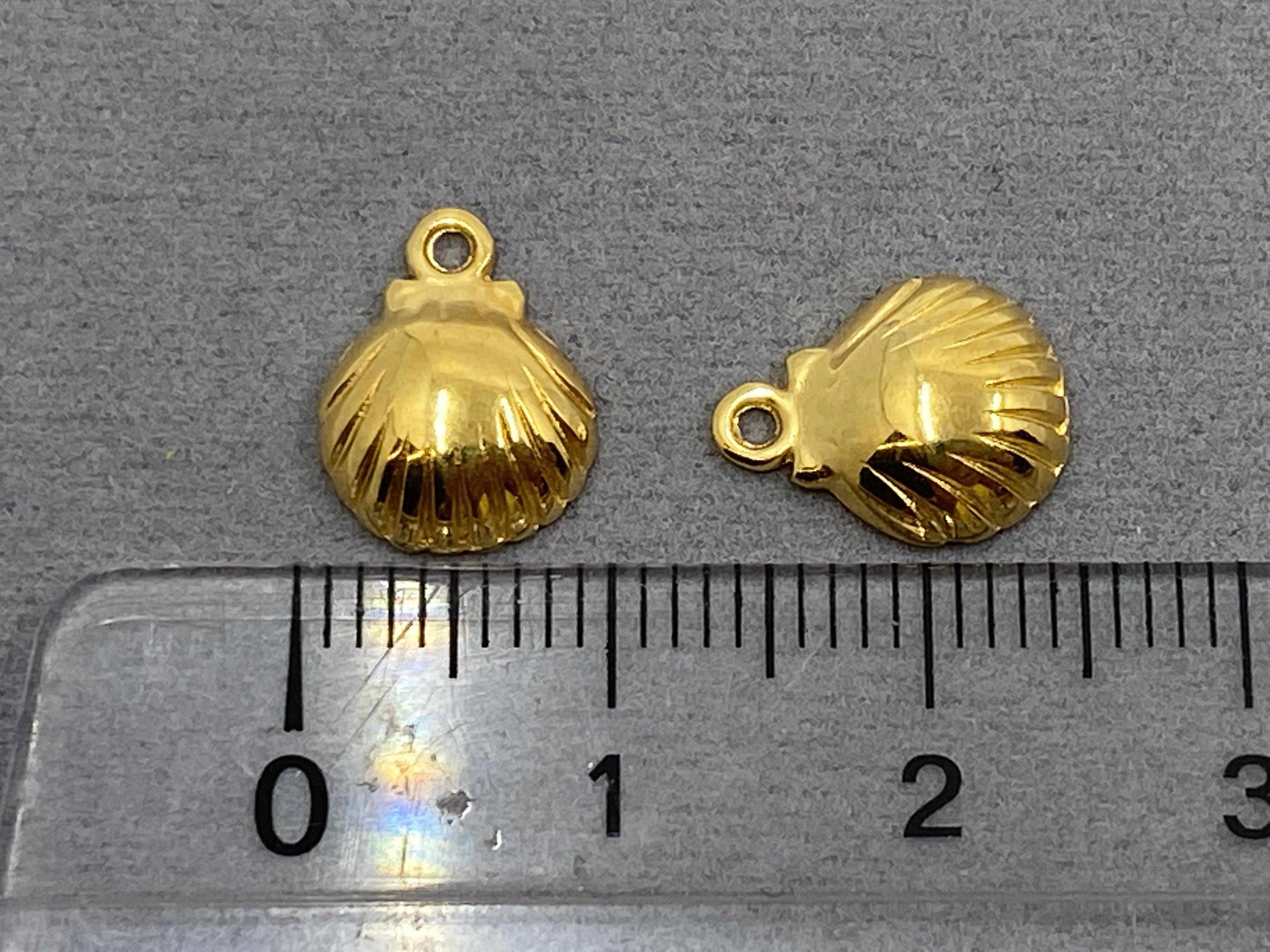 Anhänger Metall "Muschel" 11 mm, Farbe gold - bead&more