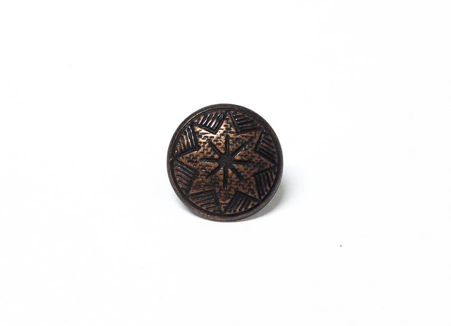 Metallknopf Stern, altkupfer - bead&more
