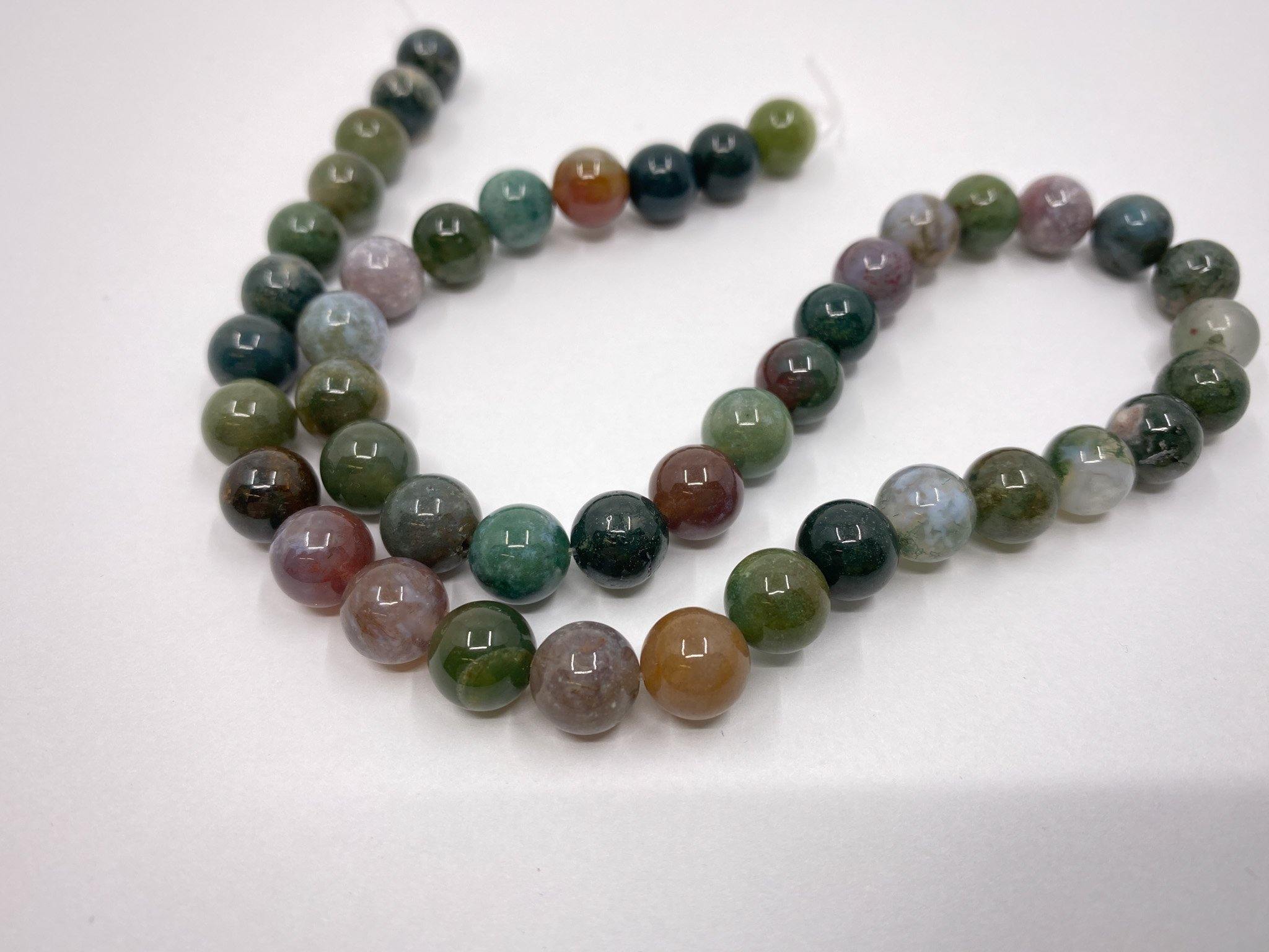 Naturstein Perlen Chalcedon (Quarz) und Jaspis 8 mm - Farbe green multicolor - bead&more