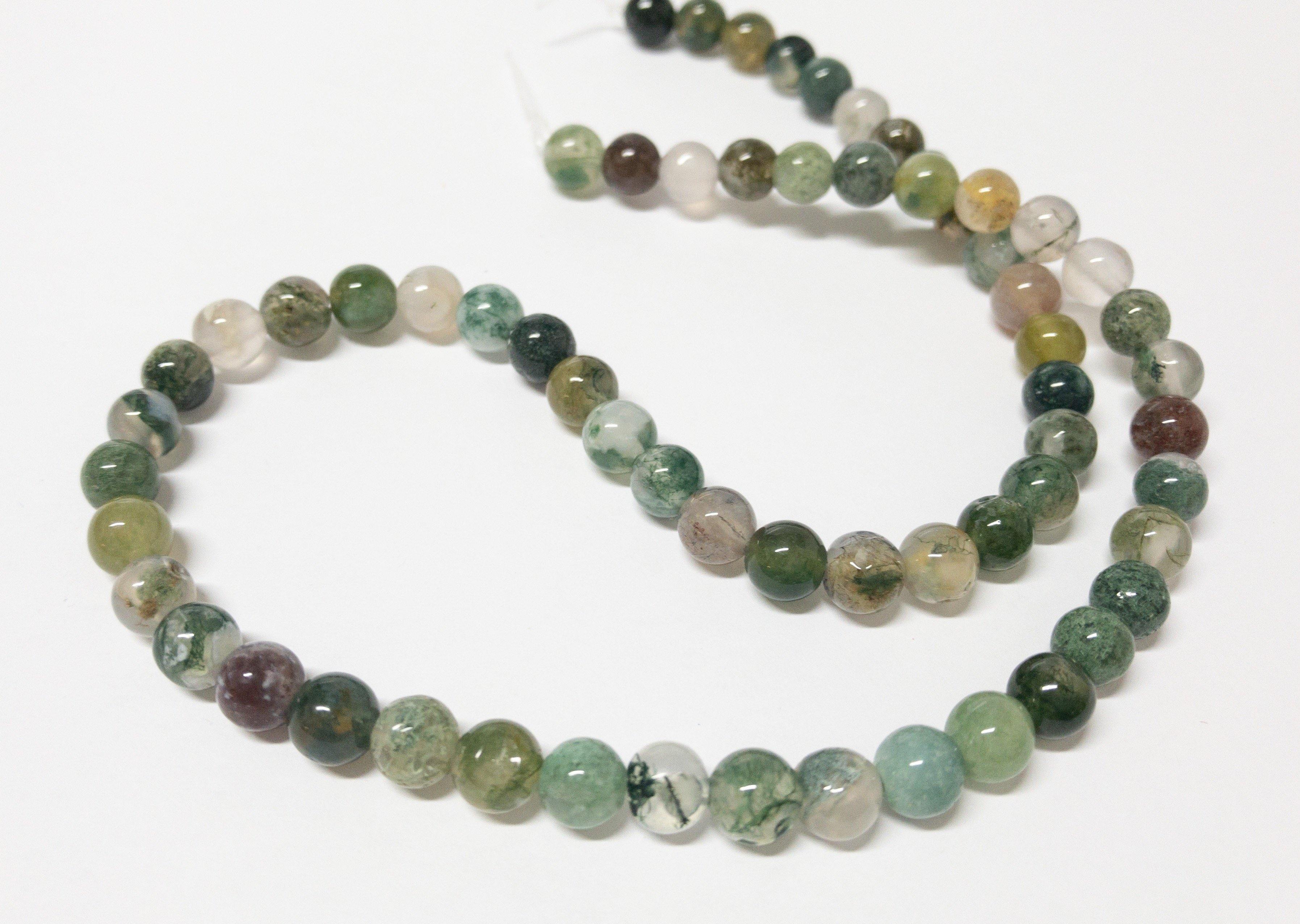 Naturstein Perlen Chalcedon (Quarz) und Jaspis 6 mm - Farbe green multicolor - bead&more