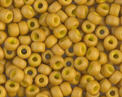 0 Round Seed Bead, Farbe Matte Opaque Mustard - bead&more