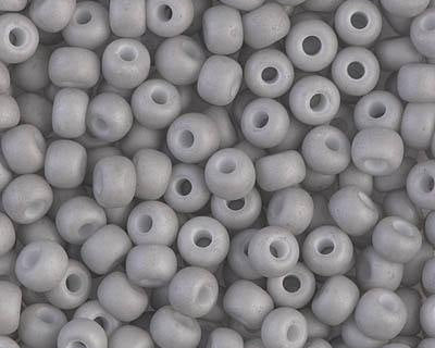 0 Round Seed Bead, Farbe Matte Opaque Gray - bead&more