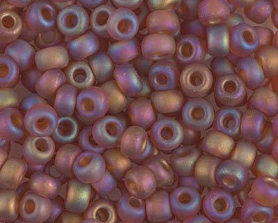 0 Round Seed Bead, Farbe Matte Trans Dk Topaz AB - bead&more