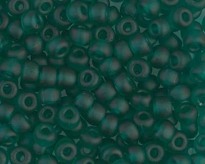 0 Round Seed Bead, Farbe Matte Trans Emerald - bead&more