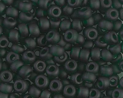 0 Round Seed Bead, Farbe Matte Trans Dark Emerald - bead&more