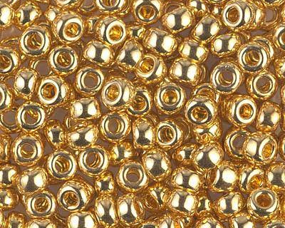 0 Round Seed Bead, Farbe 24Kt Gold Plated - bead&more