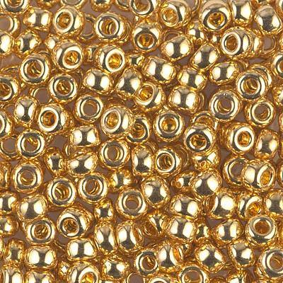 Miyuki 6/0 Round Seed Bead, Farbe 24Kt Gold Plated - bead&more