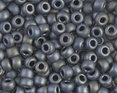 0 Round Seed Bead, Farbe Matte Met Silver Gray - bead&more