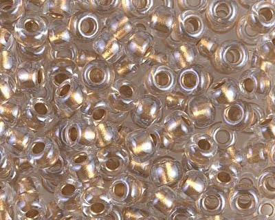 0 Round Seed Bead, Farbe Met Gold Lined Crystal - bead&more
