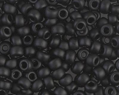 0 Round Seed Bead, Farbe Matte Black - bead&more