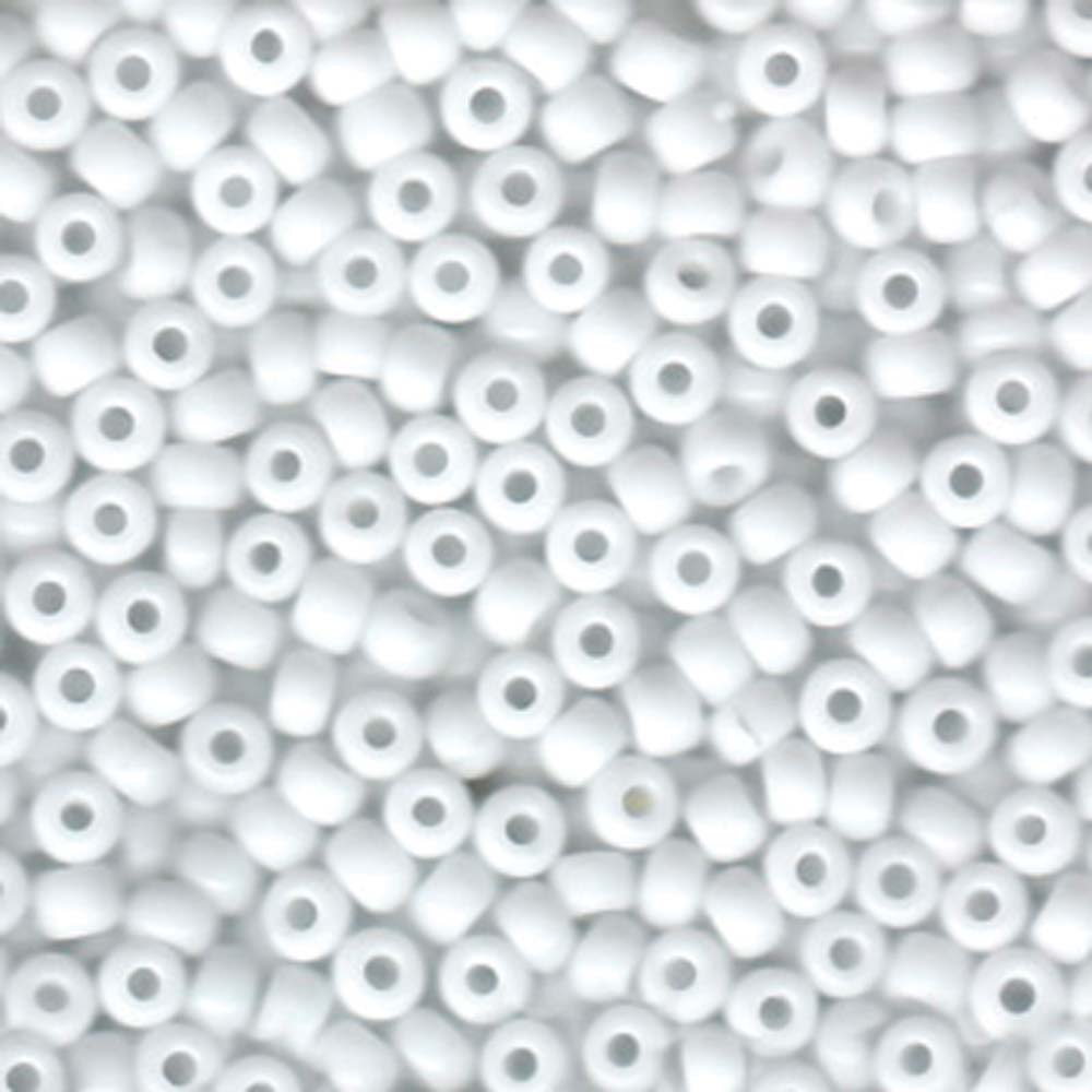 Perle de rocaille ronde Miyuki 6/0, couleur blanc opaque