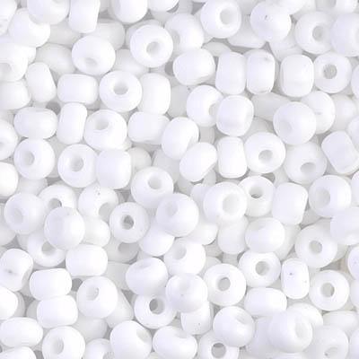 Miyuki 6/0 Round Seed Bead, Farbe Matte Opaque White - bead&more