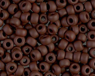 0 Round Seed Bead, Farbe Matte Opaque Chocolate - bead&more