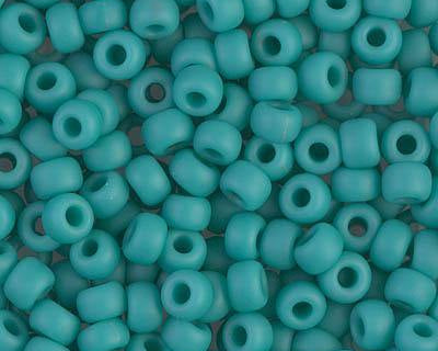 0 Round Seed Bead, Farbe Matte Opaque Turquoise - bead&more