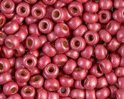 0 Round Seed Bead, Farbe Duracoat Matte Galv Lt Cranberry - bead&more