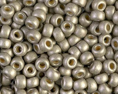 0 Round Seed Bead, Farbe 03 Duracoat Matte Galv Lt Pewter - bead&more