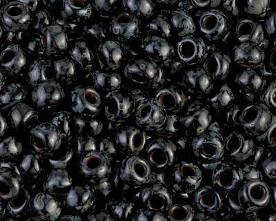 0 Round Seed Bead, Farbe Picasso Smoky Black Matte - bead&more