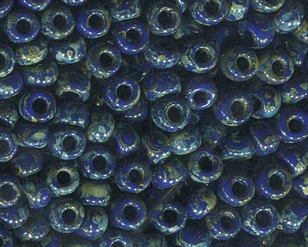 0 Round Seed Bead, Farbe Picasso OP Cobalt Picasso - bead&more