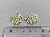 Anhänger Metall "Blume" 17 mm, Farbe silber