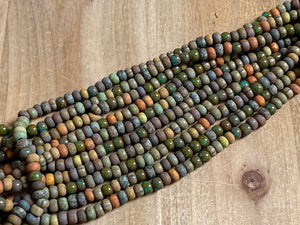 Perle di vetro Picasso invecchiato 6 mm - colore Seagrass Mix
