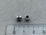 Metallperle "Tube Stripes", silber