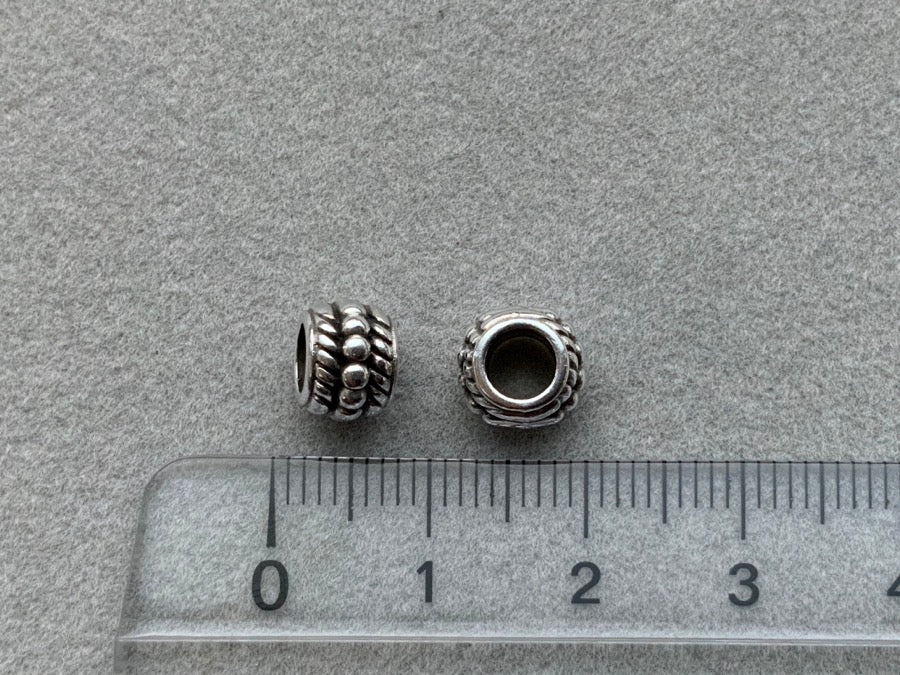 Perle en métal "Ornament Dots maxi", argent antique