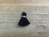 Anhänger Quaste 1.5 cm, Farbe silber, schwarz