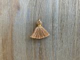 Ciondolo nappa 1,5 cm, colore oro, cammello