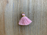 Anhänger Quaste 1.5 cm, Farbe gold, altrosa