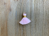 Ciondolo nappa 1,5 cm, colore oro, rosa