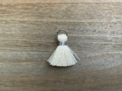 Nappa pendente 1,5 cm, colore argento, bianco sporco