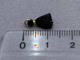 Anhänger Mini-Quaste 1 cm, Farbe gold, schwarz