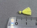Anhänger Mini-Quaste 1 cm, Farbe silber, zitronengelb