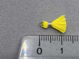 Ciondolo mini nappina 1 cm, colore argento, giallo sole