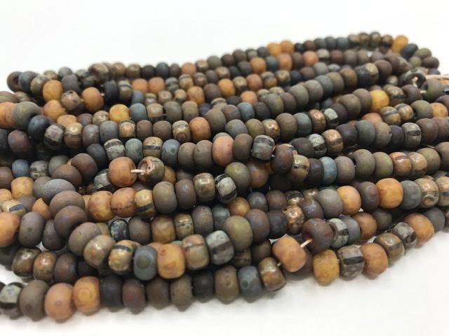 Aged Picasso Glasperlen 6 mm - Farbe Earth Mix - bead&more
