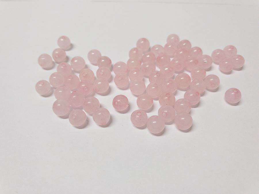 Halbedelstein Perlen Rosenquartz 6 mm - light pink opal - bead&more