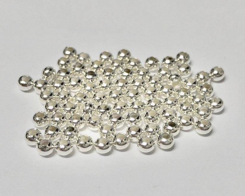 0 - Heavy Metal Seed Beads - silver sterling plated - ca. 50 Stück für Sami-Armband - bead&more