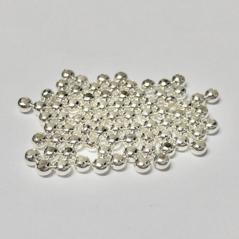 Metallperlen 8/0 - Heavy Metal Seed Beads - silver sterling plated - ca. 50 Stück für Sami-Armband - bead&more
