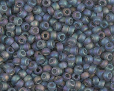 0 Round Seed Bead, Farbe Matte Tr Gray AB - bead&more