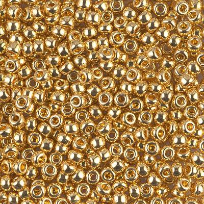 Miyuki 8/0 Round Seed Bead, Farbe 24Kt Gold Plated - bead&more