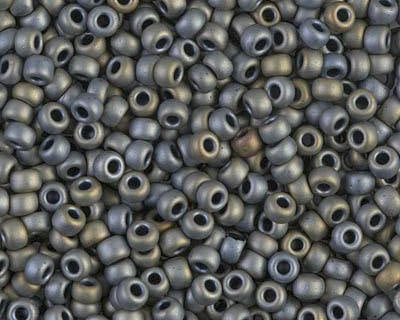 0 Round Seed Bead, Farbe Matte Met Gray - bead&more